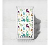 Odot Sábana Bajera Bebé Cuna y Minicuna, Sabanas Ajustable Microfibra Bebé Dinosaurio Ropa de Cama Universal para Cama Ovalada, Reloj de Arena y Colchón Rectangula (70x140cm,Dinosaurio D)