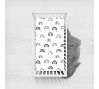 Odot Sábana Bajera Bebé Cuna y Minicuna, Sabanas Ajustable Microfibra Bebé Transpirable Ropa de Cama Universal, para Cama Ovalada, Reloj de Arena y Colchón Rectangula (Boho Arcoiris F,80x160cm)