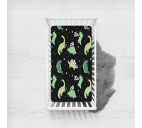 Odot Sábana Bajera Bebé Cuna y Minicuna, Sabanas Ajustable Microfibra Bebé Transpirable Ropa de Cama Universal, para Cama Ovalada, Reloj de Arena y Colchón Rectangula (Dinosaurio E,90x140cm)