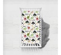 Odot Sábana Bajera Bebé Cuna y Minicuna, Sabanas Ajustable Microfibra Bebé Transpirable Ropa de Cama Universal, para Cama Ovalada, Reloj de Arena y Colchón Rectangula (Dinosaurio A,73x33cm)