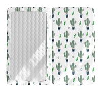 Odot Sábana Bajera Cuna Bebe, Patrón Cacto 3D Sabanas Carrito Bebe Sábana Bajera Capazo Sabanas Minicuna Bebe Transpirable Sábana Bajera Ajustable para Niña y Niño (Plantas de cactus,80x40cm)