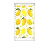 Odot Sábana Bajera Cuna Bebe, Patrón Fruta Sabanas Carrito Bebe Sábana Bajera Capazo Sabanas Minicuna Bebe Suave Sábana Bajera Ajustable para Niña y Niño (mango amarillo,80x40cm)