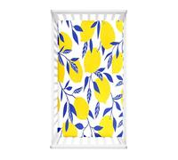 Odot Sábana Bajera Cuna Bebe, Patrón Fruta Sabanas Carrito Bebe Sábana Bajera Capazo Sabanas Minicuna Bebe Suave Sábana Bajera Ajustable para Niña y Niño (limón amarillo,80x40cm)