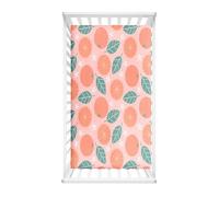 Odot Sábana Bajera Cuna Bebe, Patrón Fruta Sabanas Carrito Bebe Sábana Bajera Capazo Sabanas Minicuna Bebe Suave Sábana Bajera Ajustable para Niña y Niño (Hojas verdes,80x160cm)