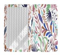 Odot Sábana Bajera Cuna Bebe, Patrón Hojas de Plantas Sabanas Carrito Bebe Sábana Bajera Capazo Sabanas Minicuna Bebe Sábana Bajera Ajustable para Niña y Niño (60x120cm,Estilo Tropical)