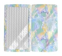 Odot Sábana Bajera Cuna Bebe, Patrón Hojas de Plantas Sabanas Carrito Bebe Sábana Bajera Capazo Sabanas Minicuna Bebe Sábana Bajera Ajustable para Niña y Niño (60x120cm,Plantas tropicales)