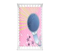 Odot Sábana Bajera Cuna Bebe, Patrón Micrófono Sabanas Carrito Bebe Sábana Bajera Capazo Sabanas Minicuna Bebe Suave Sábana Bajera Ajustable para Niña y Niño (Estrellas,60x120cm)