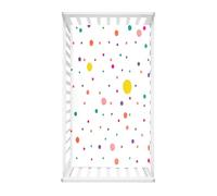 Odot Sábana Bajera Cuna Bebe, Patrón Polka Dots Sabanas Carrito Bebe Sábana Bajera Capazo Sabanas Minicuna Bebe Suave Sábana Bajera Ajustable para Niña y Niño (Polka Dots,80x160cm)