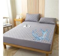 Odot Sábana Bajera Invierno Elástica Impermeable Sábana Bajera Sabana Bajera Acolchada Protector de colchón Cubre Colchón Acolchado para Cama Individual y Matrimonial (Gris,100x200+28cm)
