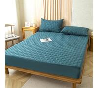 Odot Sábana Bajera Invierno Elástica Sábana Bajera Impermeable Sabana Bajera Acolchada Protector de colchón Cubre Colchón Acolchado para Cama Individual Matrimonial (Verde Oscuro,90x200+28cm)