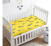 Odot Sábana Bajera Minicuna Cactus Imprime Sabanas Carrito Bebe Sabanas Capazo Transpirable Funda Capazo Universal, para Ovalada y Rectangula Colchón de bebé (33x75 cm,Amarillo)