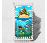 Odot Sábana Bajera Minicuna Impresión de Océano Sabanas Carrito Bebe Sabanas Capazo Transpirable Funda Capazo Universal, para Ovalada y Rectangula Colchón de bebé (Pulpo,100x135 cm)