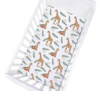 Odot Sábana Bajera Minicuna Sabanas Carrito Bebé Sabanas Capazo Niños y Niñas Transpirable Funda Capazo Universal, para Cama Ovalada, Reloj de Arena y Colchón Rectangula (97x61cm,Jirafa)