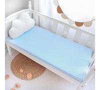 Odot Sábana Bajera Minicuna Sabanas Carrito Bebe Sabanas Capazo Niños y Niñas Transpirable Funda Capazo Universal, para Cama Ovalada, Reloj de Arena y Colchón Rectangula (50x90cm,azul claro)
