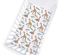 Odot Sábana Bajera Minicuna Sabanas Carrito Bebe Sabanas Capazo Niños y Niñas Transpirable Funda Capazo Universal, para Cama Ovalada, Reloj de Arena y Colchón Rectangula (130x70x22cm,jirafa)