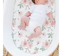 Odot Sábana Bajera Minicuna Sabanas Carrito Bebe Sabanas Capazo Niños y Niñas Transpirable Funda Capazo Universal, para Cama Ovalada, Reloj de Arena y Colchón Rectangula (Estilo A,97x61x13cm)