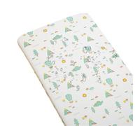 Odot Sábana Bajera Minicuna Sabanas Carrito Bebe Sabanas Transpirable Funda Capazo Universal, para Cama Ovalada, Reloj de Arena y Colchón Rectangula (árboles verdes (impermeable),111x63cm)