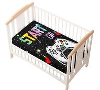 Odot Sábana Bajera Minicuna Sabanas Carrito consola de juego Imprime Bebe Sabanas Capazo Transpirable Funda Capazo Universal, para Ovalada y Rectangula Colchón de bebé (negro 2,45x80 cm)