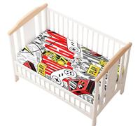 Odot Sábana Bajera Minicuna Sabanas Carrito consola de juego Imprime Bebe Sabanas Capazo Transpirable Funda Capazo Universal, para Ovalada y Rectangula Colchón de bebé (rojo,80x160 cm)