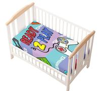Odot Sábana Bajera Minicuna Sabanas Carrito consola de juego Imprime Bebe Sabanas Capazo Transpirable Funda Capazo Universal, para Ovalada y Rectangula Colchón de bebé (azul,55x90 cm)