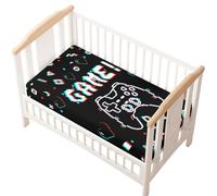 Odot Sábana Bajera Minicuna Sabanas Carrito consola de juego Imprime Bebe Sabanas Capazo Transpirable Funda Capazo Universal, para Ovalada y Rectangula Colchón de bebé (negro,70x140 cm)