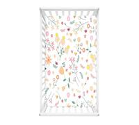 Odot Sábana Bajera Minicuna Sabanas Carrito Flores Patrón Bebe Sabanas Capazo Transpirable Funda Capazo Universal, para Ovalada y Rectangula Colchón de bebé (Azahar,40x90 cm)