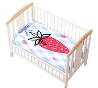 Odot Sábana Bajera Minicuna Sabanas Carrito Fresa Imprime Bebe Sabanas Capazo Transpirable Funda Capazo Universal, para Ovalada y Rectangula Colchón de bebé (65x95 cm,diamante)