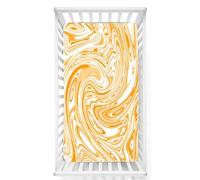 Odot Sábana Bajera Minicuna Sabanas Multicolor Mármol impresión Bebe Carrito Sabanas Capazo Transpirable Funda Capazo Universal, para Ovalada y Rectangula Colchón de bebé (Amarillo,90x140 cm)