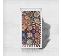 Odot Sábana Bajera Minicuna Sabanas Niños y Niñas Transpirable Funda Capazo Carrito Bebe Universal, para Cama Ovalada, Reloj de Arena y Colchón Rectangula (95x65cm,cuadros boho 6)