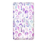Odot Sábana Bajera Minicuna Sabanas Niños y Niñas Transpirable Funda Capazo Carrito Bebe Universal, para Cama Ovalada, Reloj de Arena y Colchón Rectangula (violeta claro,80x40x10cm)
