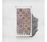 Odot Sábana Bajera Minicuna Sabanas Niños y Niñas Transpirable Funda Capazo Carrito Bebe Universal, para Cama Ovalada, Reloj de Arena y Colchón Rectangula (boho exótico 9,95x65cm)