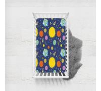 Odot Sábana Bajera Minicuna Sabanas Niños y Niñas Transpirable Funda Capazo Carrito Bebe Universal, para Cama Ovalada, Reloj de Arena y Colchón Rectangula (140x70cm,planeta espacial 2)