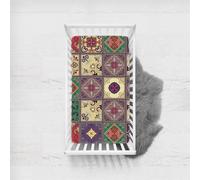 Odot Sábana Bajera Minicuna Sabanas Niños y Niñas Transpirable Funda Capazo Carrito Bebe Universal, para Cama Ovalada, Reloj de Arena y Colchón Rectangula (95x65cm,cuadros boho 5)