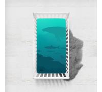 Odot Sábana Bajera Minicuna Sabanas Niños y Niñas Transpirable Funda Capazo Carrito Bebe Universal, para Cama Ovalada, Reloj de Arena y Colchón Rectangula (agua de mar 5,120x60cm)