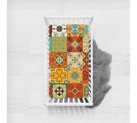 Odot Sábana Bajera Minicuna Sabanas Niños y Niñas Transpirable Funda Capazo Carrito Bebe Universal, para Cama Ovalada, Reloj de Arena y Colchón Rectangula (135x100cm,cuadros boho 3)