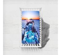 Odot Sábana Bajera para Carro de Bebe, Impresión Animales Marinos 3D Sábana Bajera para Colchón de Capazo Sabanas Carrito Bebe Sábana Bajera Cuna Sabanas Minicuna (Salida del sol,100x135cm)