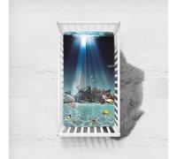 Odot Sábana Bajera para Carro de Bebe, Impresión Animales Marinos 3D Sábana Bajera para Colchón de Capazo Sabanas Carrito Bebe Sábana Bajera Cuna Sabanas Minicuna (Animales Marinos,65x95cm)