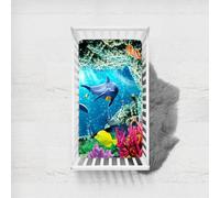 Odot Sábana Bajera para Carro de Bebe, Impresión Animales Marinos 3D Sábana Bajera para Colchón de Capazo Sabanas Carrito Bebe Sábana Bajera Cuna Sabanas Minicuna (Pez amarillo,140x70cm)