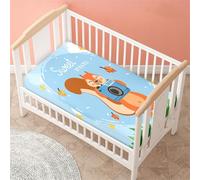 Odot Sábana Bajera para Carro de Bebe, Patrón Ardilla 3D Sábana Bajera para Colchón de Capazo Sabanas Carrito Bebe Sábana Bajera Cuna Suave Sabanas Minicuna (linda ardilla,40x90 cm)