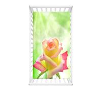 Odot Sábana Bajera para Carro de Bebe, Patrón Flor de Rosa 3D Sábana Bajera para Colchón de Capazo Sabanas Carrito Bebe Sábana Bajera Cuna Suave Sabanas Minicuna (Flor de Rosa,60x120cm)