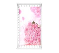 Odot Sábana Bajera para Carro de Bebe, Patrón Flor de Rosa 3D Sábana Bajera para Colchón de Capazo Sabanas Carrito Bebe Sábana Bajera Cuna Suave Sabanas Minicuna (Polka Dots,90x55cm)
