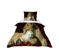 Odot Set di Biancheria da Letto per Camera dei Bambini, Modelli di Animali 3D Set Copripiumino Singolo Bambino Bambina, Biancheria da Letto con 1 Copripiumini + 1 Federa (León de pétalos,140x200cm)