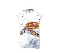 Odot Toalla Poncho de Surf, Microfibra de Secado rápido de Tela Surfing Cambio de Vestido con Capucha Poncho Playa Cambiador Albornoz Natación para Adulto Grande (75 x 110 cm, Tortuga A)