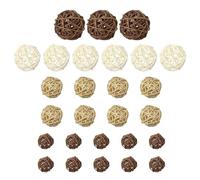 Odoukey 1 Juego de Bolas Decorativas de ratán, 4 tamaños de Bolas de Mimbre, Rellenos de jarrones, orbes Decorativos, esferas Naturales para decoración de Bodas, Fiestas y Navidad