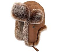 Odoukey 1 Sombrero de Cazador para Hombres, Equipo de Invierno para Clima frío, Sombrero Ruso, Gorra cosaca, Gorro de Cazador, marrón