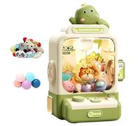 Odoukey 10 muñecas y 10 Juguetes Mini máquina de Garras para niños Mini máquina expendedora casera de Dinosaurios con batería Lindos Juguetes de Navidad para niños