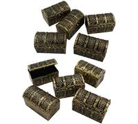 Odoukey 10 Piezas Mini Cofre del Tesoro Pirata Vintage, Caja de Almacenamiento de Joyas para Niños para Decoración del Hogar de Fiesta