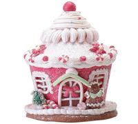 Odoukey 1pc House Gingerbread Light Up Vibrant Decoración navideña de Dibujos Animados para el escaparate de la Mesa, sin batería, estilo2