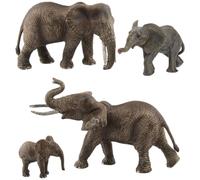 Odoukey 4 Figuras realistas de Animales africanos de Elefante de Vida Salvaje, Juguete de Adorno de Aprendizaje Creativo para niños pequeños