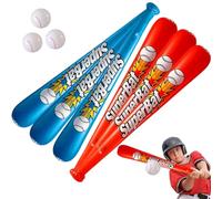 Odoukey 9 unids/Set de Recuerdos de Fiesta de béisbol, Bate de béisbol Inflable y Pelota Inflable Reutilizable a Prueba de Fugas Vibrante para Piscina de Playa al Aire Libre